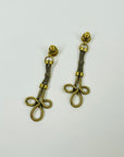VINTAGE LIMITED EDITION CHRISTIAN DIOR TWIST ROPE RIBBONS DROP PIERCED EARRINGs
