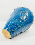 1950s NITTSJO SWEDISH BLUE GLAZED EARTHENWARE VASE