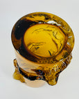 1970s FINNISH PETAJA AMBER GLASS VASE