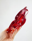 1950s MURANO RED PINCHED BOWL/ASHTRAY WITH CONTROLLED BUBBLES