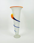 1980s HAND MADE MEMPHIS MILANO STYLE SATIN GLASS VASE