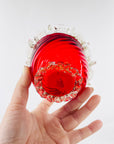 ANTIQUE VENETIAN RUBY RED PINCHED MINI BOWL BY SALVIATI