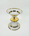 1950s GOLD GILDED LAVENDER SATIN GLASS COUPE