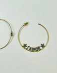VINTAGE CHRISTIAN DIOR DIAMANTE J’ADIOR HOOPS PIERCED EARRINGS
