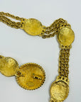 1980s CHANEL CC LOGO LEO LADY ON A LION MEDALLION NECKLACE/BELT