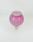 1950s ITALIAN EMPOLI CASED PINK FOOTED POSY VASE