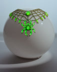 ART DECO STYLE URANIUM GLASS SPIDER NECKLACE