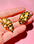 1980s COSTUME PEARL WINGS CLIP ON EARRINGS
