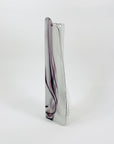 PURPLE ART GLASS BOOKEND VASE