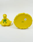 1930s HAND PAINTED ENGLISH YELLOW PORCELAIN LADY TEA POT