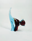 1980s MURANO BLUE BROWN SOMMERSO GLASS CAT