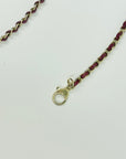 LIMITED EDITION 2021 CHANEL BURGUNDY CHAIN HEART BLUE RESIN PENDANT NECKLACE