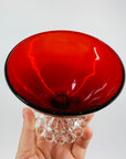 1950s ANCHOR HOCKING BERWICK BUBBLE FOOT RUBY GLASSES