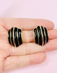 60s BARCS BLACK ENAMEL EARRINGS
