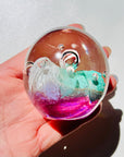 1980s PINK TURQUOISE ART GLASS CAITHNESS PAPERWEIGHT