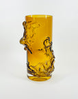 1970s FINNISH PETAJA AMBER GLASS VASE