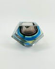 1960s BROWN GREEN YELLOW BLUE SOMMERSO DIAMOND FACETED GLASS BOWL