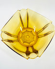 ANTIQUE ART DECO AMBER BOWL WITH MATCHING SERVERY