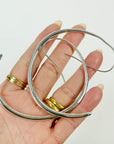 1990s CHANEL SILVER LARGE COCO HOOPS EARRINGS