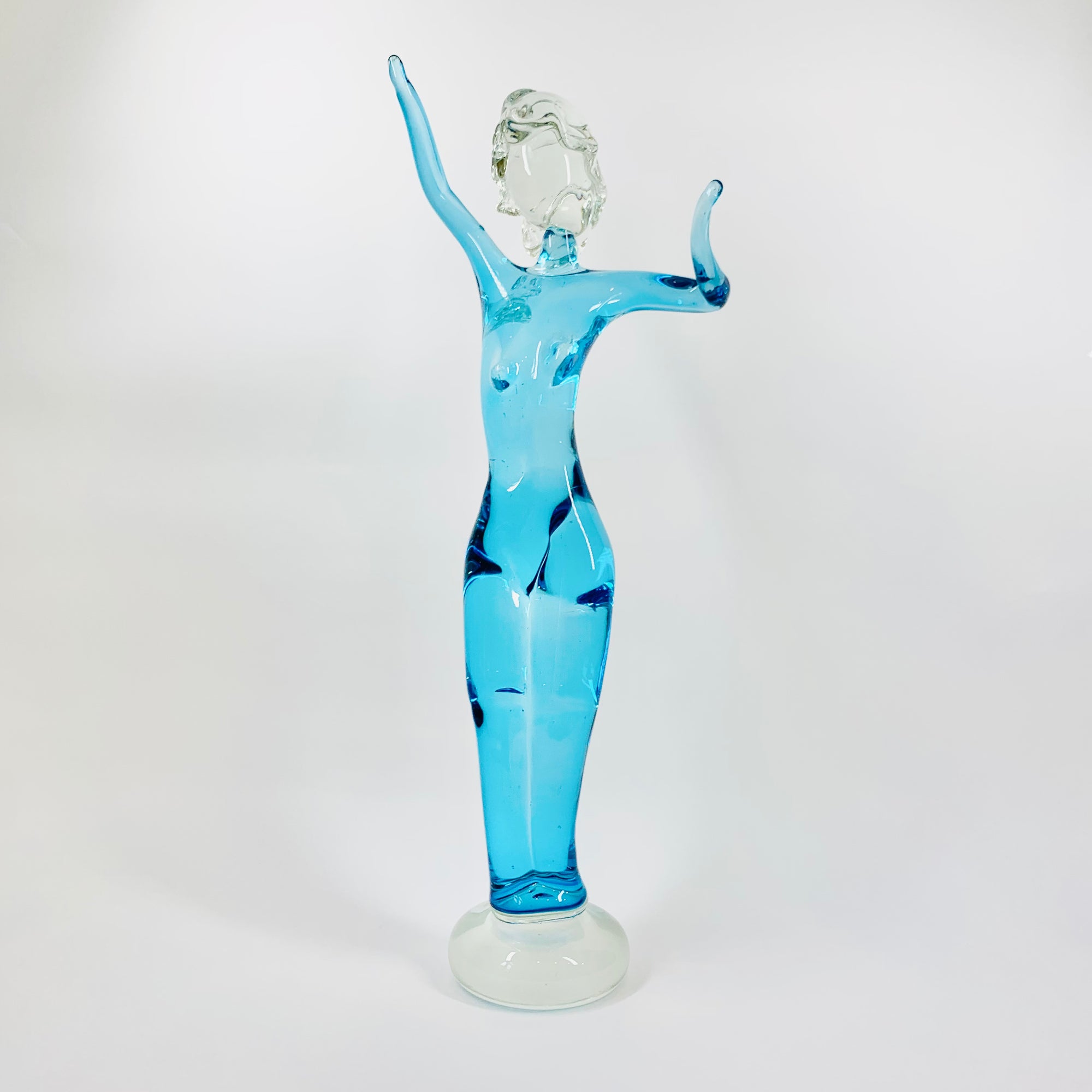 BLUE MURANO DANCING LADY SCULPTURE