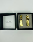 2021 CHANEL CC GOLD HARDWARE L21V-TAG PINK CRYSTAL DROP PIERCED EARRINGS