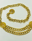 1994 CHANEL MATELASSE FILIGREE HOLLOW CC LOGO MEDALLION BELT/NECKLACE
