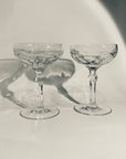 ANTIQUE ART DECO FRENCH CRYSTAL MINI COUPE GLASSES