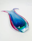1960s MURANO HARLEQUIN SOMMERSO FISHTAIL GLASS VASE