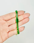 ART DECO STYLE GP COSTUME GREEN DIAMONTE TENNIS NECKLACE