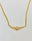 1970s GOLD PLATED BEZEL DIAMANTE PENDANT NECKLACE
