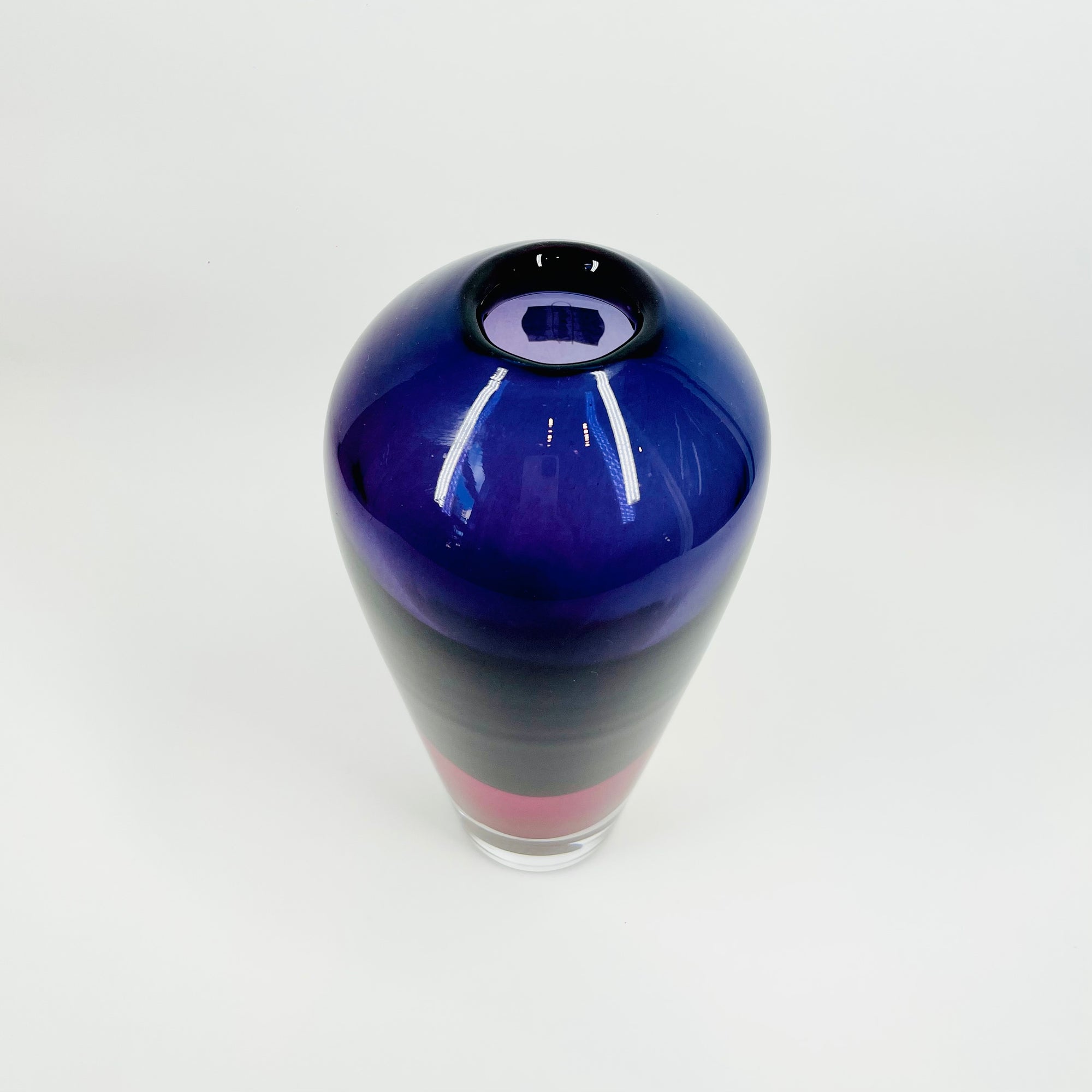 1990s HAZE PURPLE PINK SOMMERSO GLASS VASE BY ERICA LAGERBIELKE FOR KOSTA BODA