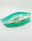 1950s MURANO TURQUOISE BLUE GLASS BOWL/ASHTRAY WITH CONTROLLED BUBBLES