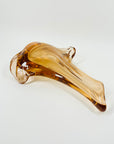 1960s SPACE AGE SKLO UNION AMBER GLASS VASE