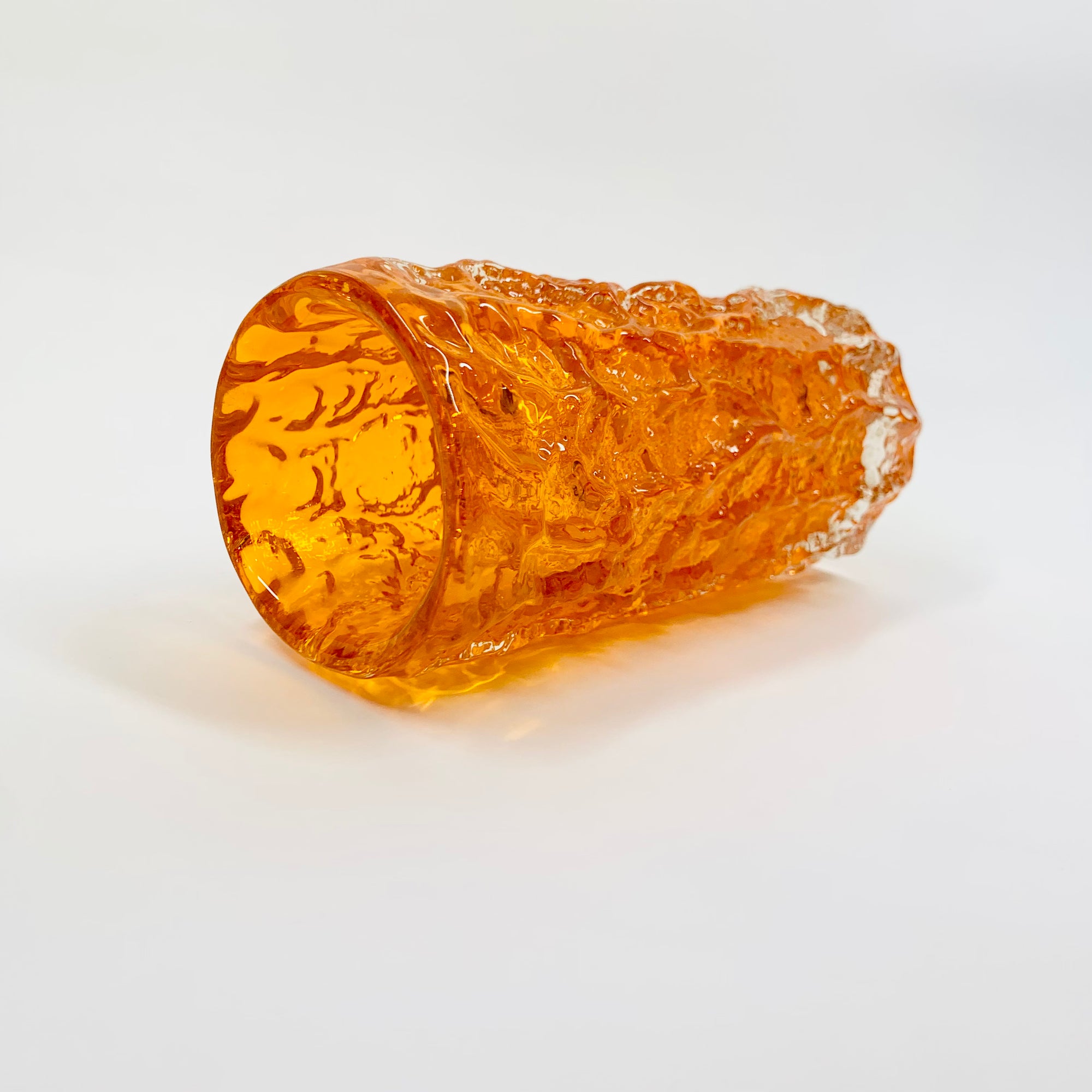 WHITEFRIARS ORANGE BARK GLASS VASE