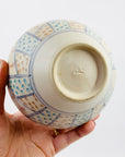80s HAND PAINTED JAPANESE POTTERY SQUAT VASE
