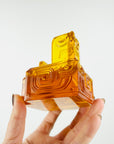 1980s CHINESE AMBER SATIN GLASS SCULPTURE BY TITTOT