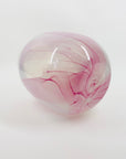 1980s MURANO MOUTH BLOWN PINK SWIRLS GLASS VASE