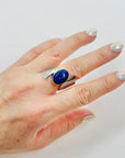 1960s FINNISH BRUTALIST SILVER RING WITH LAPIS LAZULI