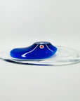 1970s COBALT BLUE SOMMERSO GLASS BOWL BY CZECH GLASS ARTIST JAN BERANEK