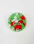 1960s RED GREEN MILLEFIORI CANDY CANE PAPERWEIGHT