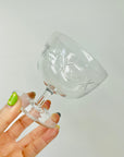 ANTIQUE ETCHED DIAMOND LACE CRYSTAL COUPE