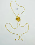1980s IRIS 24K GP ORCHID LARIAT NECKLACE
