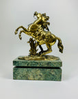 PAIR 19TH CENTURY BRONZE MARLEY HORSES