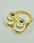VINTAGE LOUIS VUITTON COSTUME GOLD PEARL RING