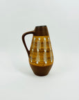 1970s BROWN WEST GERMAN POTTERY MINI JUG VASE