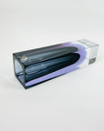 XL 1950s NEODYMIUM PURPLE GREY MURANO SOMMERSO FACETED GLASS BLOCK VASE