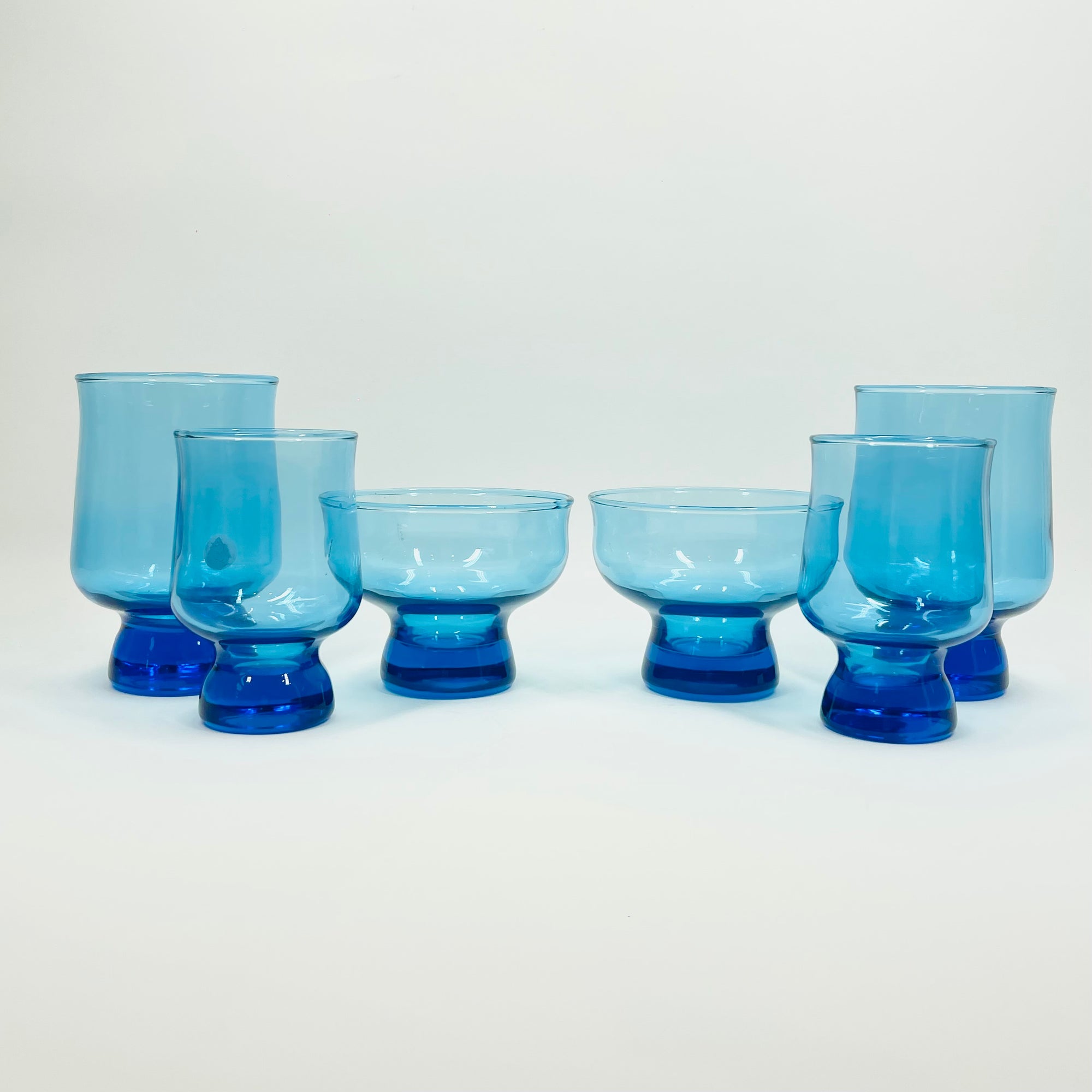 1950s POLISH TURQUOISE BLUE GLASS PAPERWEIGHT GLASSES