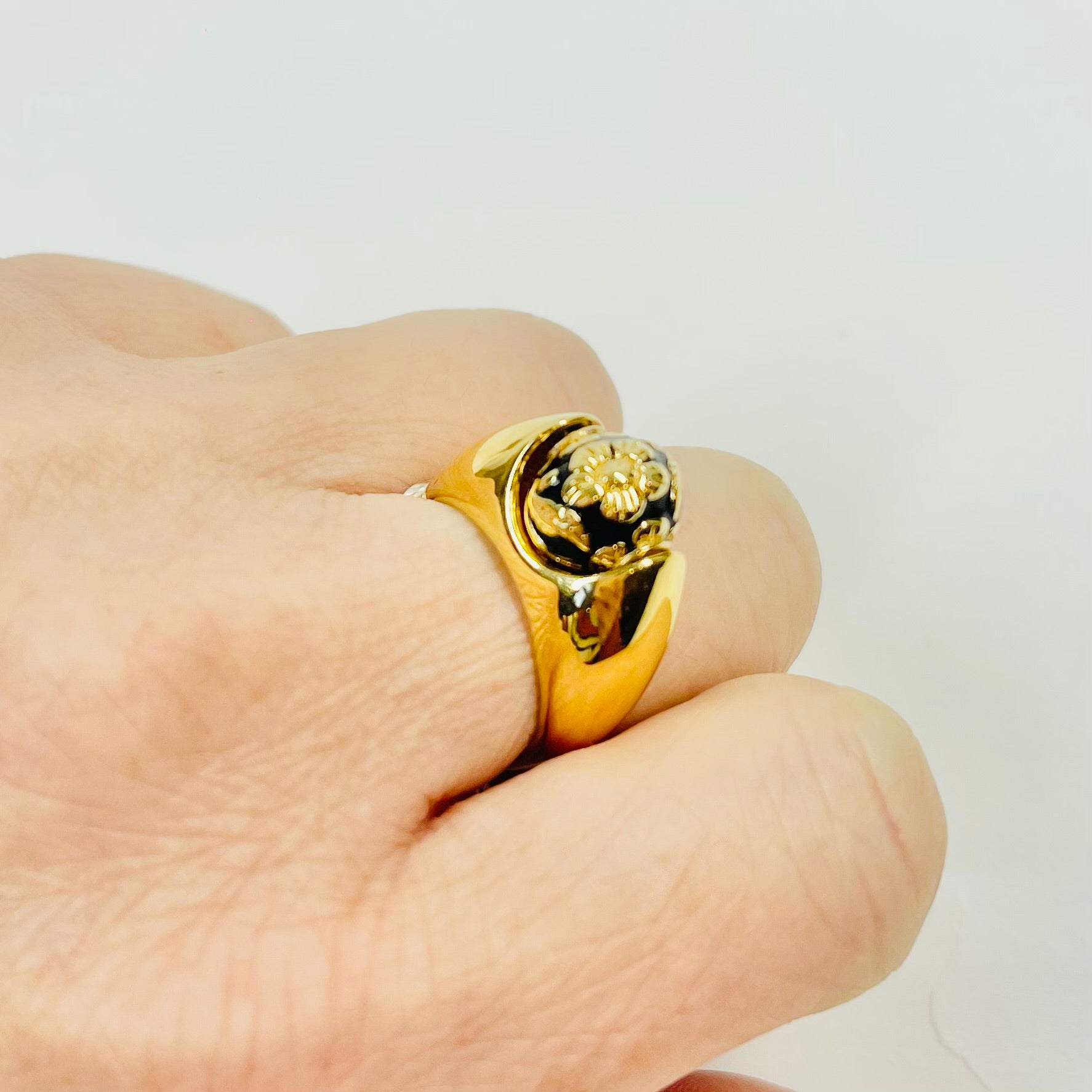 ANTIQUE JAPANESE 14K GOLD SPINNER RING