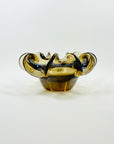 1950s MURANO BROWN PINCHED RUFFLE RIM SOMMERSO GLASS BOWL/ASHTRAY