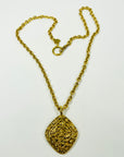 1980s CHANEL CC LOGO ARABESQUE FILIGREE MEDALLION PENDANT NECKLACE/BELT